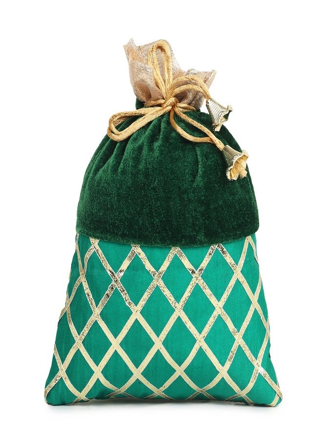 KYZZO Traditional Embroidered Potli Purse for Women Exquisite Handcrafted Potli Purse: Traditional Elegance for Women Multicolor (Pack of 12) - Image 3